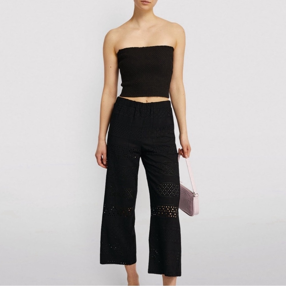 Alice + Olivia Adele Eyelet Crop Pants